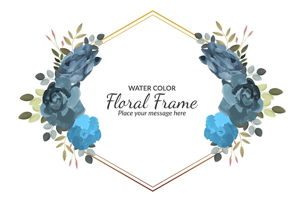 Elegant Watercolor Floral Arrangement with Geometric Frame | Jiffy Designs