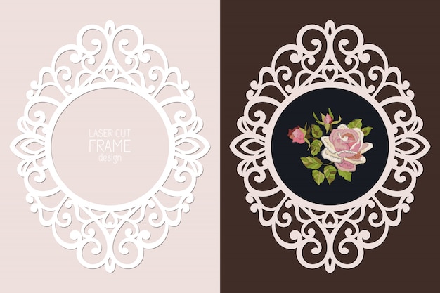 Elegant Floral Frame with Ornate White Borders and Pink Rose | Jiffy ...