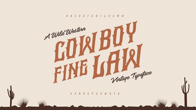 Rugged Cowboy Lettering in the Wild West Landscape | Jiffy Designs