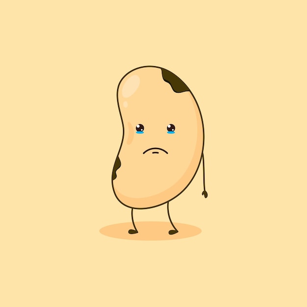 Sad Potato Character with Expressive Eyes | Jiffy Designs