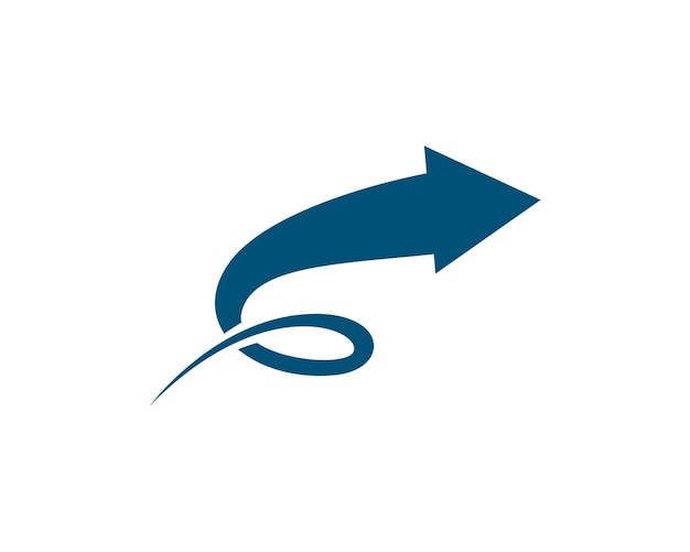 Sleek Blue Arrow Emblem with Swooping Curve | Jiffy Designs