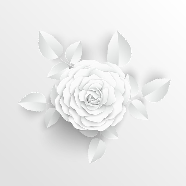 Elegant White Paper Rose Flower with Delicate Petals | Jiffy Designs