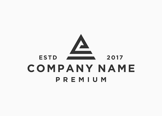 Modern Monogram with Geometric Triangle and Vintage Text | Jiffy Designs