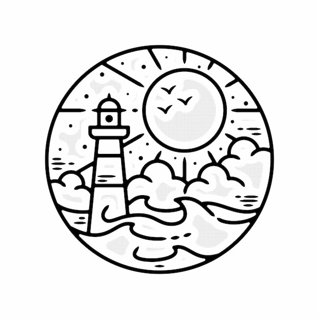 Serene Coastal Landscape with Lighthouse and Soaring Gulls | Jiffy Designs