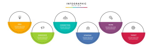 Vibrant Circular Infographic with Diverse Business Concepts | Jiffy Designs