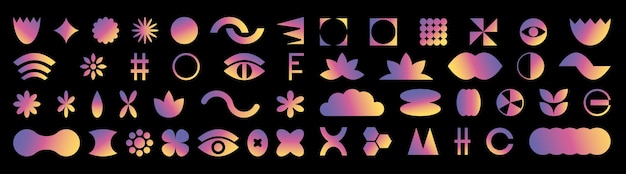 Vibrant Abstract Symbols and Shapes in Gradient Hues | Jiffy Designs