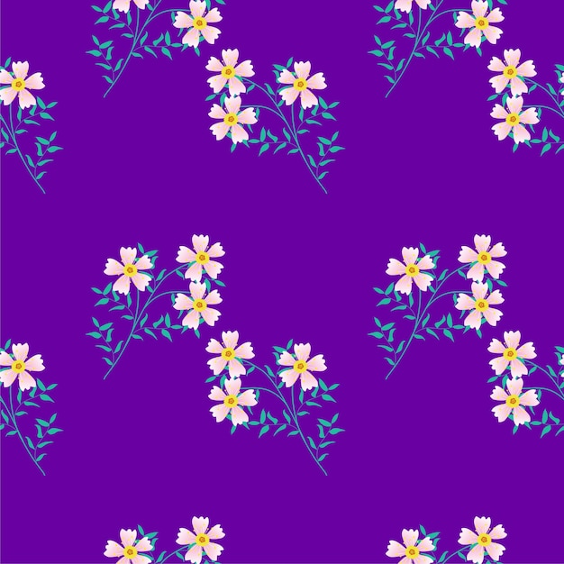Vibrant Floral Pattern on Deep Purple Background | Jiffy Designs