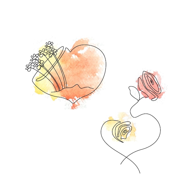 Whimsical Floral Heart Sketch with Playful Shapes and Textures | Jiffy ...