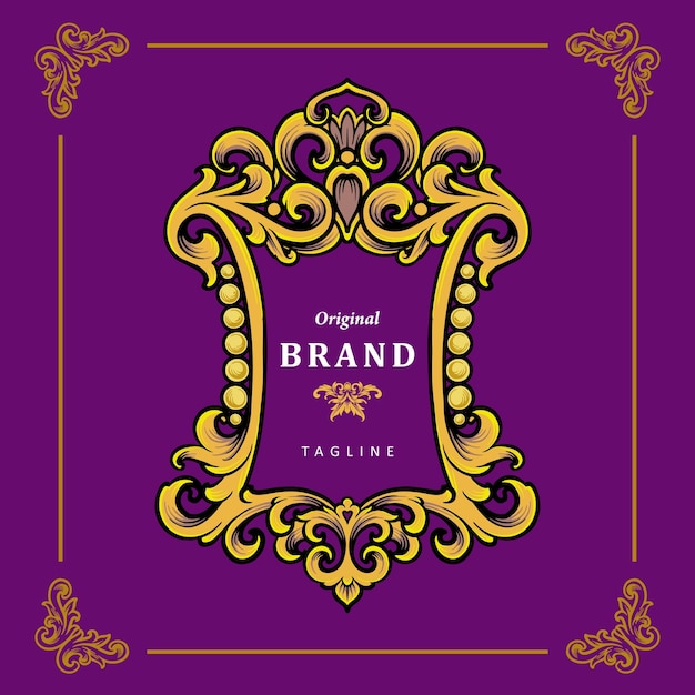 Elegant Ornamental Frame on Regal Purple Background | Jiffy Designs