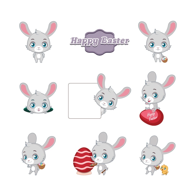 Adorable Bunny Rabbit Character Illustrations Collection | Jiffy Designs