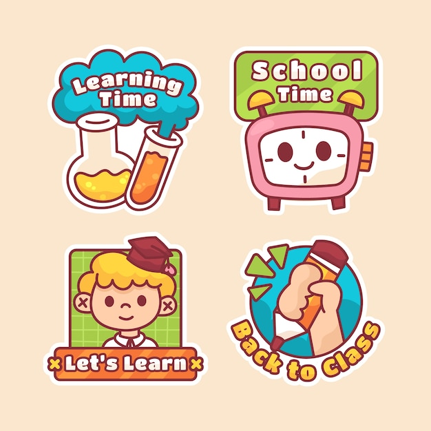 Colorful Cartoon Icons for Education and Learning | Jiffy Designs