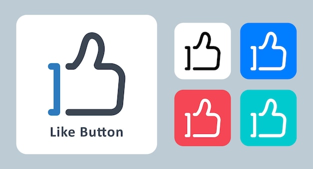 Vibrant Like Button Icons with Minimalist Design | Jiffy Designs