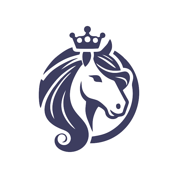 Regal Equine Silhouette with Majestic Crown | Jiffy Designs