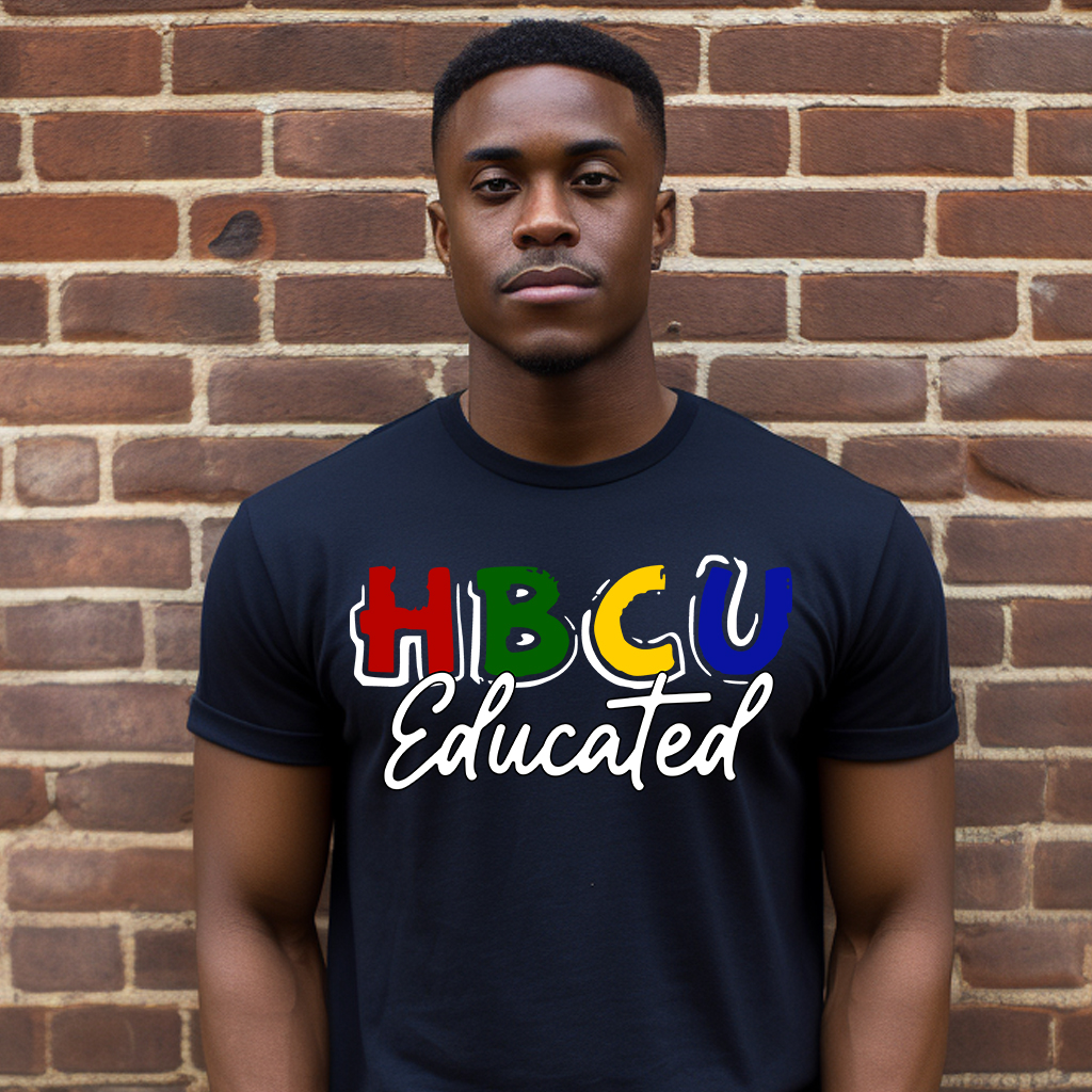 'HBCU Educated' Vibrant Multicolored Text with Crisp White Script ...