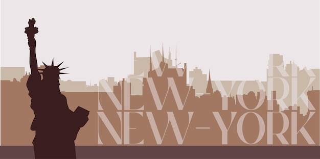 Iconic Skyline of New York City with Statue of Liberty | Jiffy Designs