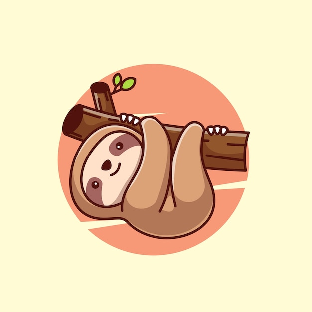 Adorable Sloth Holding Pencils in Vibrant Circle | Jiffy Designs