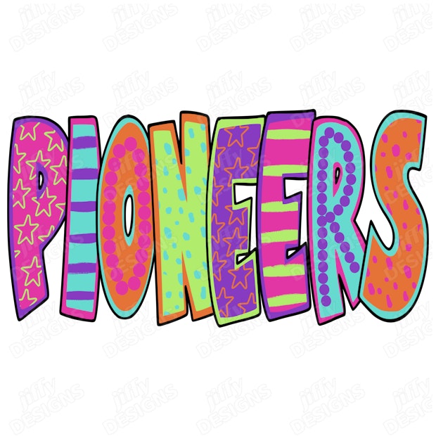 'Pioneers' Vibrant Lettering with Playful Patterns and Eye-Catching ...