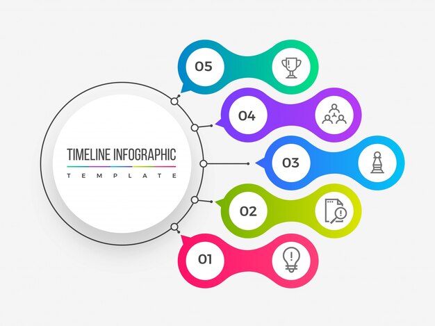 Colorful Circular Timeline Infographic with Numbered Sections | Jiffy ...