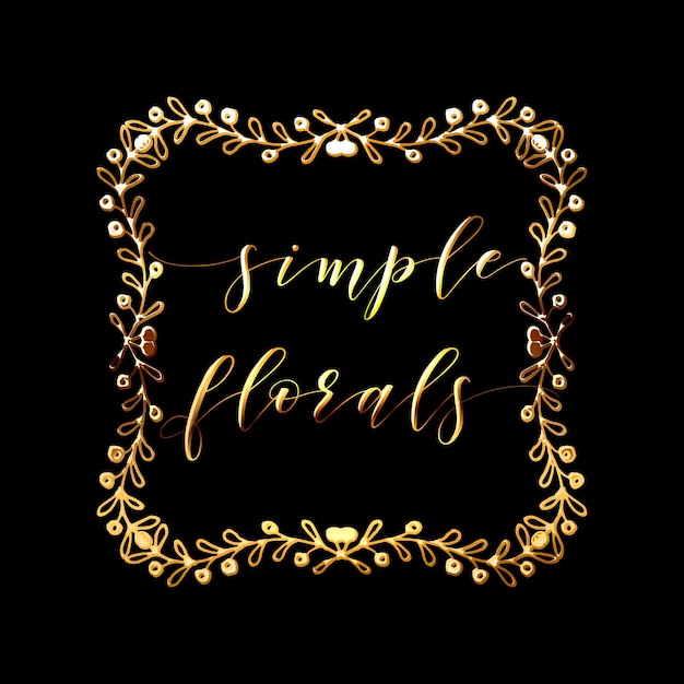 Elegant golden floral frame with handwritten text | Jiffy Designs