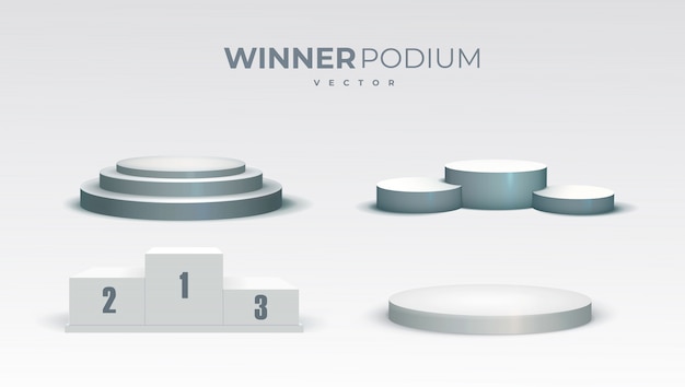 Sleek and Minimalist Winner's Podium with Numbered Platforms | Jiffy ...