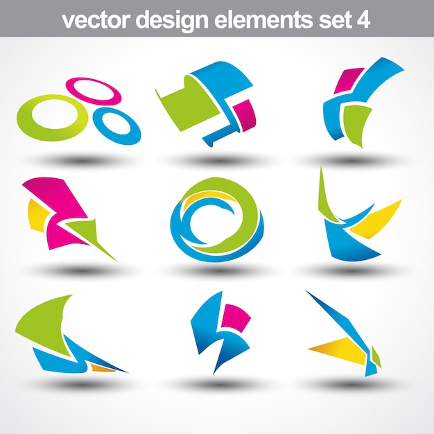 Vibrant Geometric Shapes Collection with Abstract Colorful Designs ...