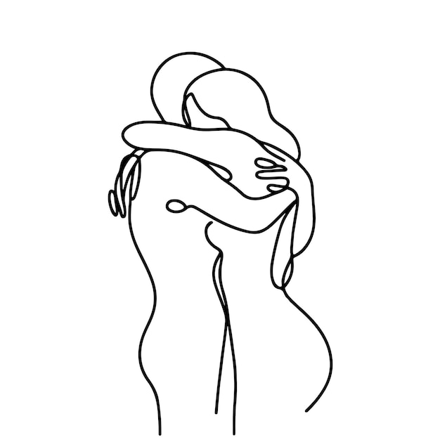Intimate Embrace: Captivating Minimalist Line Art | Jiffy Designs