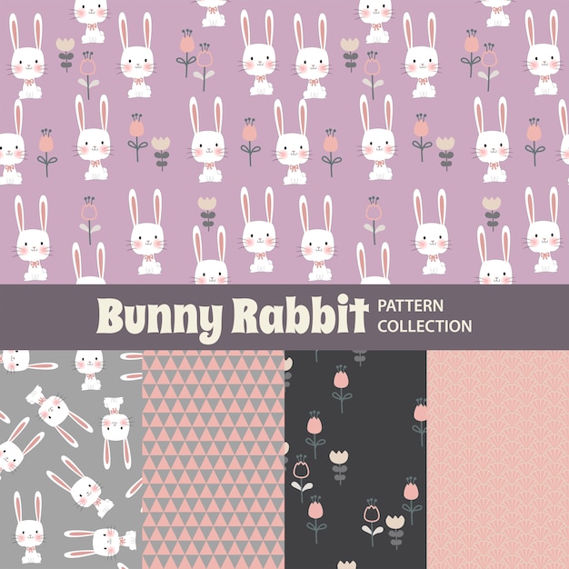 Charming Bunny Rabbit Pattern Collection with Diverse Designs | Jiffy ...