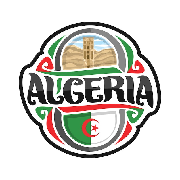 Vibrant Algerian Emblem Showcasing the Nation's Iconic Landmarks
