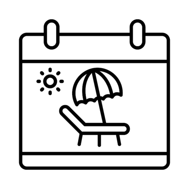 Sunny Beach Vacation Calendar Icon Jiffy Designs