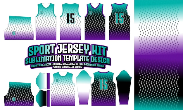 Vibrant Gradient Sports Jersey Kit Design with Wavy Patterns | Jiffy ...