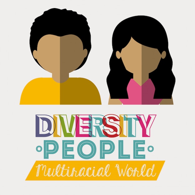 Diversity People Multiracial World Minimalist Vector Illustration ...