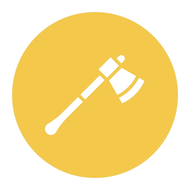 Minimalist Axe Icon on Sunny Yellow Circle | Jiffy Designs