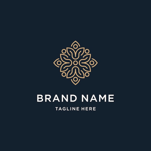 Elegant Floral Emblem with Intricate Golden Patterns | Jiffy Designs