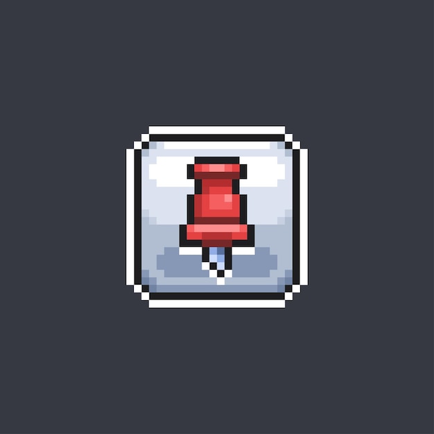 Vibrant Pixel Art Icon of a Red Push Pin | Jiffy Designs