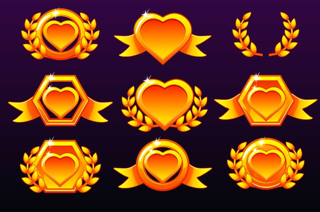 Vibrant Heart-Shaped Emblems with Ribbon Accents | Jiffy Designs