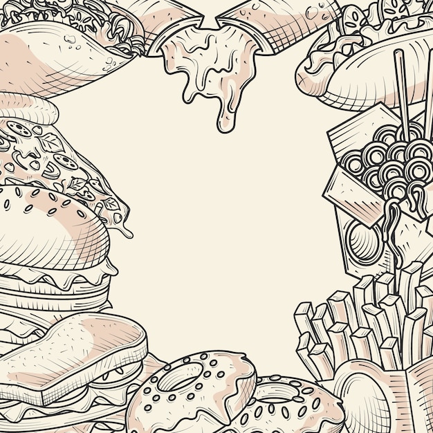 Delectable Doodle: A Mouthwatering Illustration of Culinary Delights ...
