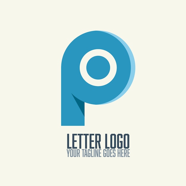 Stylized Blue Letter P Logo with Circular Design Element | Jiffy Designs