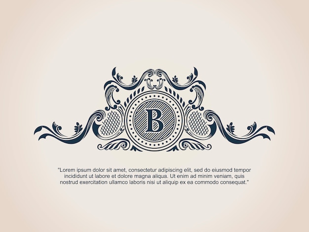 Elegant Ornamental Monogram with Flourishing Floral Design | Jiffy Designs