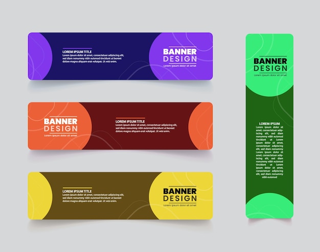 Vibrant Geometric Banner Designs with Bold Color Schemes | Jiffy Designs