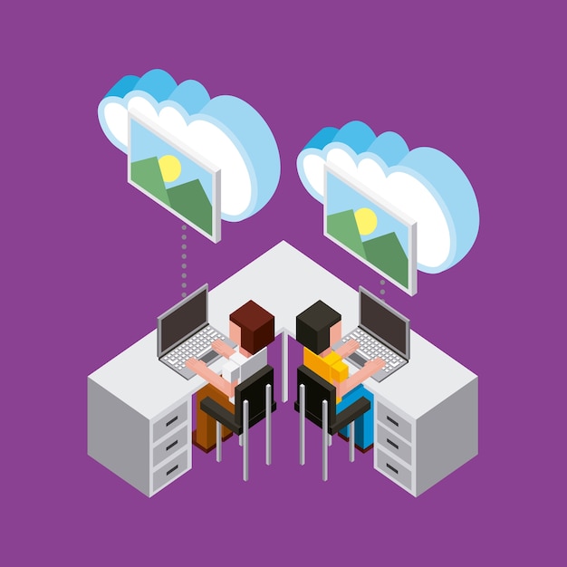 Isometric Cloud Computing and Data Storage Illustration | Jiffy Designs