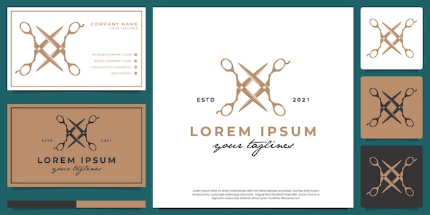 Elegant Crossed Scissors Logo and Branding Design | Jiffy Designs