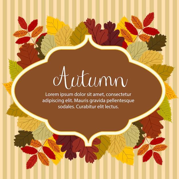 Colorful Autumn Leaves Frame with Decorative Text Label | Jiffy Designs