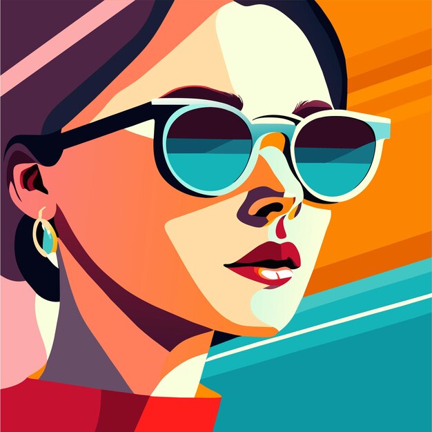 Vibrant Pop Art Portrait of a Woman in Sunglasses | Jiffy Designs