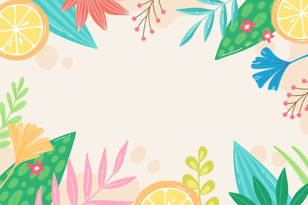 Vibrant Tropical Foliage and Citrus Fruits Frame | Jiffy Designs