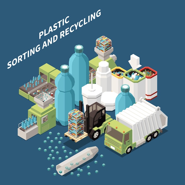 Colorful Sorting and Recycling: A Sustainable Isometric Scene | Jiffy ...