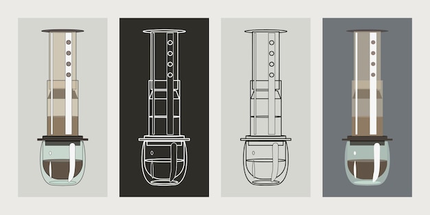 Elegant Collection of Minimalist Coffee Siphon Illustrations | Jiffy ...