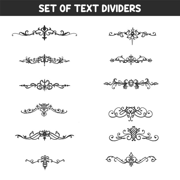 Elegant Ornate Text Dividers with Floral and Scroll Motifs | Jiffy Designs