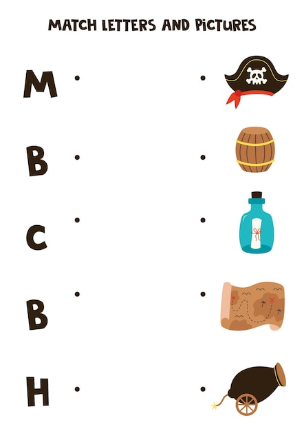 Pirate-Themed Match the Letters and Pictures Game | Jiffy Designs