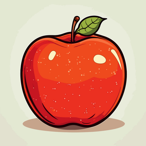 Apple Hand Drawn Comic Illustration. Apple. Vector Doodle Style Cartoon ...