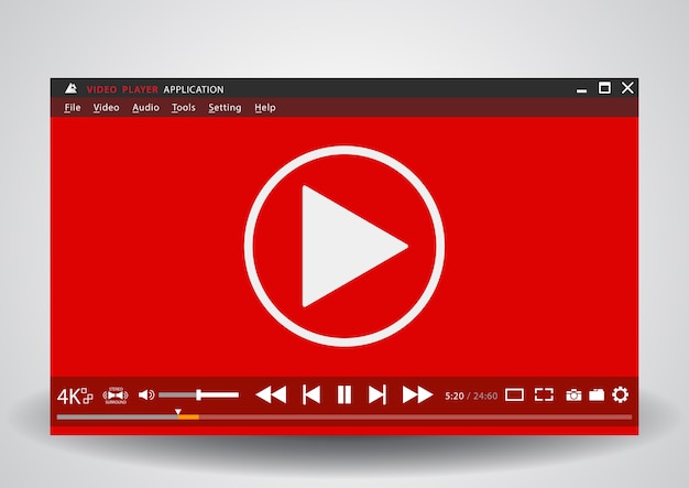 Sleek and Vibrant Media Player Interface with Play Button | Jiffy Designs